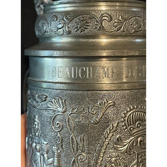 RARE Vtg Miller President’s Club 1983 German Pewter Beer Stein Tankard w/ Lid 8" - Picture 9 of 15